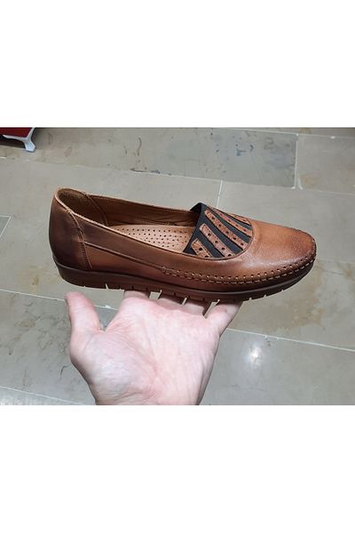 BELOX Women's Inside-Outside Genuine Leather Orthopedic Complete Elastic Seasonal Casual Mother Shoes