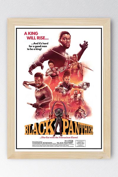 Saturn Black Panther Framed Painting - Marvel Movie Poster Poster Painting