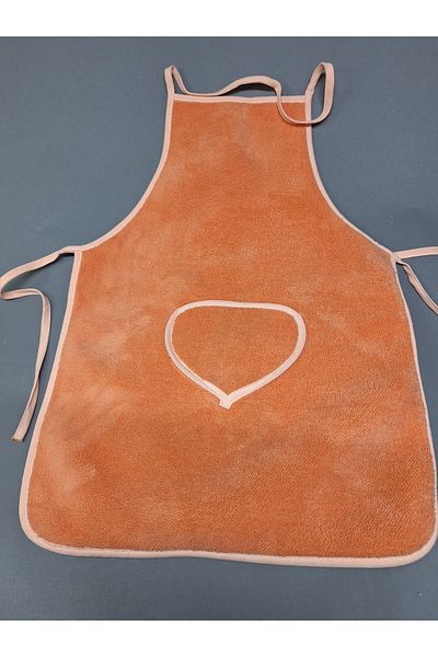 Başak Ev Tekstili Orange Plush Kitchen Apron - Waterproof
