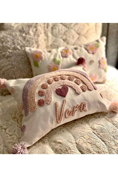 afralya home Bebek Çocuk Odası Isimli Dekoratif Yastık Kılıfı /takı Yastığı K...