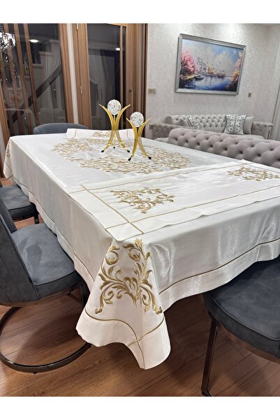 incisecrethome Maraş Işi Masa Örtüsü 8 Ve 12 Kişilik Masalar Için Uygundur 165*280 Cm