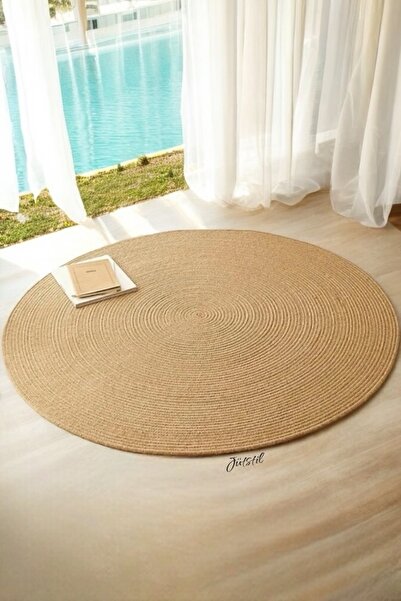 Jute Carpet,Woven Scandinavian Style Rug Mat,Vintage Rug