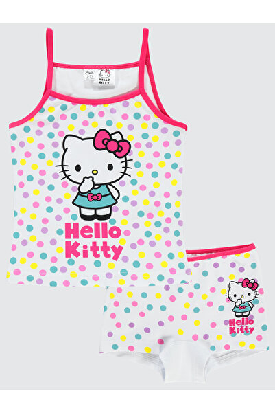 Hello Kitty Kız Çocuk Iç Çamaşır Takımı 2-10 Yaş Beyaz