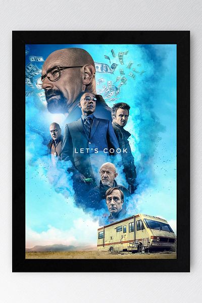 Saturn Breaking Bad Framed Painting -Lets Cook Poster Painting