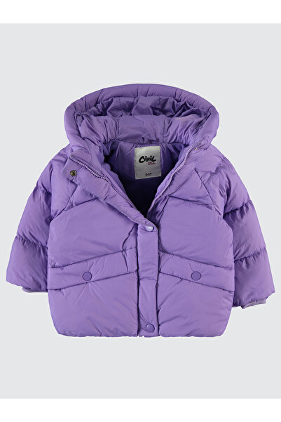 Civil Girls Kız Çocuk Over Size Kapüşonlu Mont 2-5 Yaş Mor