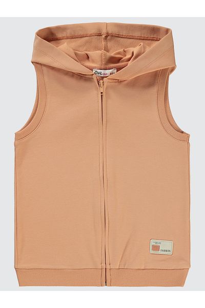 Civil Girls Girl's Hooded Vest 6-9 Years Old Italian Clay