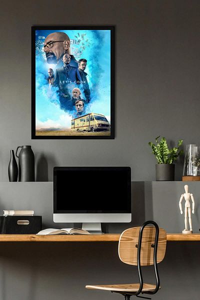 Saturn Breaking Bad Framed Painting -Lets Cook Poster Painting