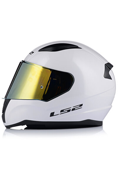 LS2 Rapıd 2 Beyaz Fullface Motosiklet Kaskı Gold Camlı