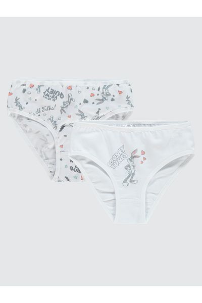 BUGS BUNNY Girl's 2-Piece Panties Set 2-10 Years White