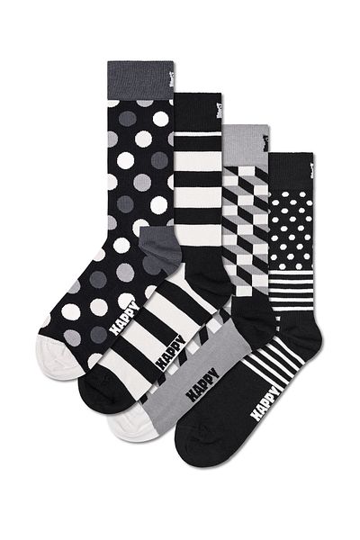 Happy Socks Strümpfe CLASSIC BLACK & WHITE Socken 4er Pack