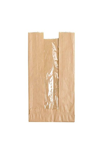 omeyva Pencereli Kraft Baget Ekmek Fırın Kese Kağıdı - Küçük boy - 12 x 28 Cm...