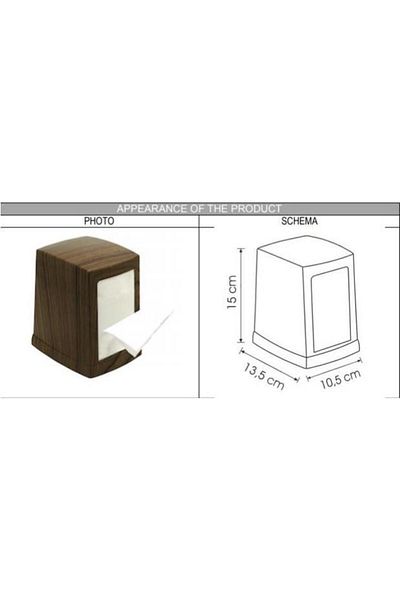 Vialli Np100a Wooden Look Patterned Dispenser Desktop Napkin Holder - Napkin Box