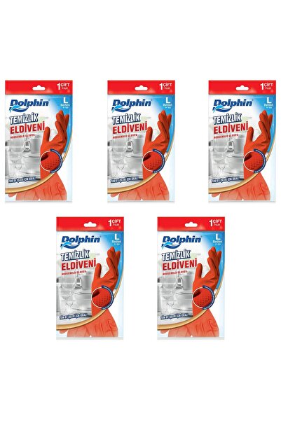 Dolphin Lateks Bulaşık Temizlik Eldiveni - Kırmızı - Large ( Büyük ) - 9-9,5 ...