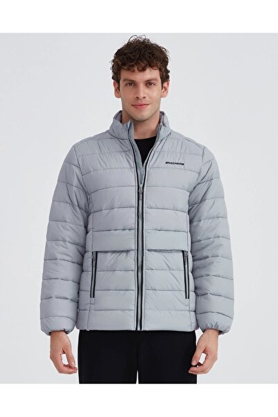 SKECHERS M Outerwear Padded Jacket Mont S231242 Erkek Günlük Mont GRİ