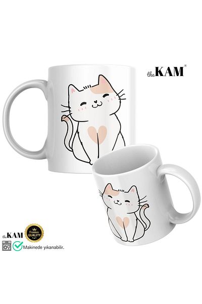 thekam Hearted Cat Mug Cup a Quality (Cat Printed Cup Cup)