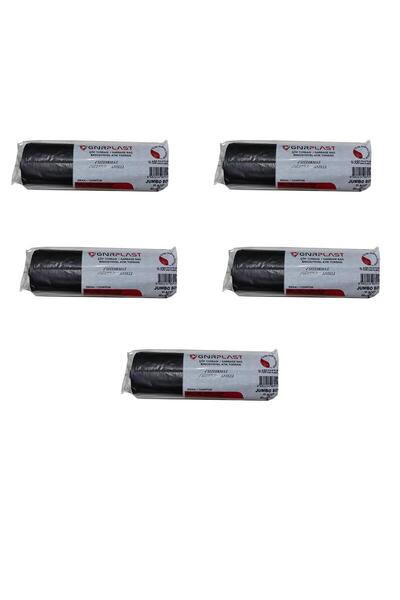 Generic Brand Gnr Industrial Jumbo Garbage Bag - 2 Layers - Black - 400 Gr. - 80X110 Cm. - 5 Rolls of 10 Pieces