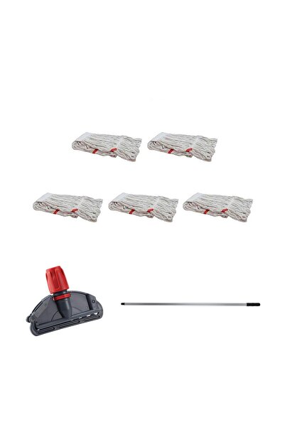 Genel Markalar Dar Yedek Islak Mop Takımı - 5 Adet Beyaz 350 Gr. 17 Cm. Islak...
