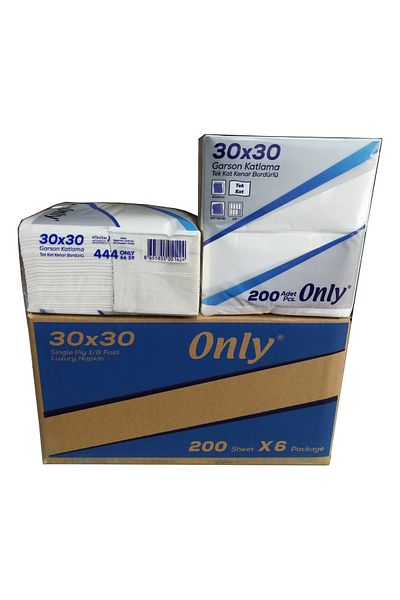 ONLY 6 Pieces of 200 Waiter Fold Napkins - Single Layer Box