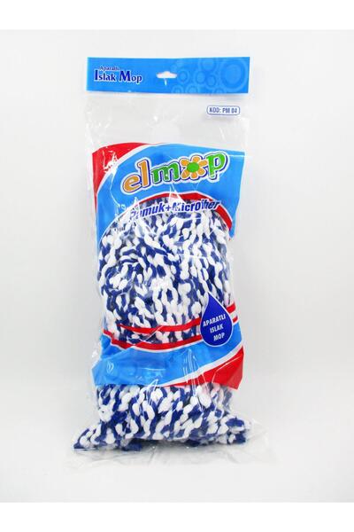 ELMOP PM04 Yedek Takozlu Vidalı Mop Paspas Püskül Ucu - Pamuklu Mikrofiber İp...