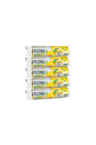 Florex 60 Litre Büzgülü Limon Kokulu Sarı Çöp Torbası Poşeti / 65 x 70 Cm. - ...