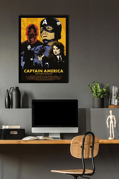 Saturn Pictură înrămată Captain America - Pictură poster The First Avenger Marvel