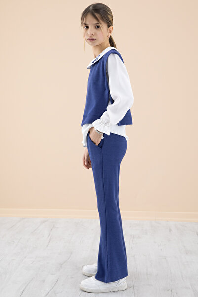 Cansın Mini Светр з коміром та вишивкою, сорочка та спідниця для дівчинки, 3 предмети, 20269