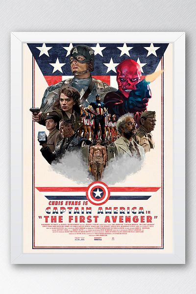 Saturn Pictură înrămată Captain America - Pictură poster The First Avenger Marvel
