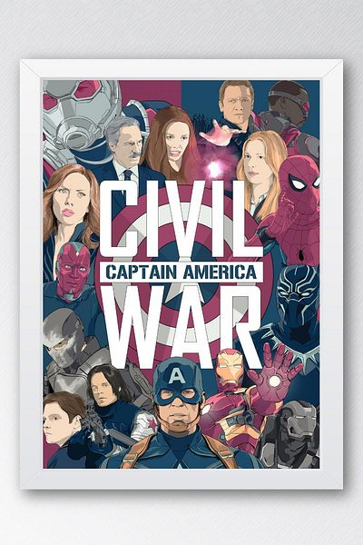 Saturn Pictură înrămată Captain America - Pictură poster Captain America Marvel