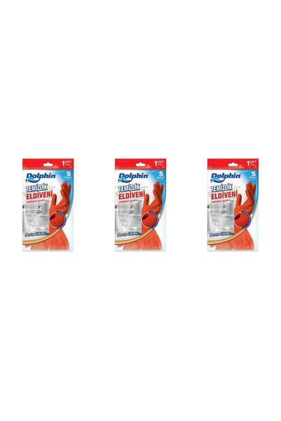 Dolphin Lateks Bulaşık Temizlik Eldiveni - Kırmızı - Small Boy ( Küçük ) - 7-...