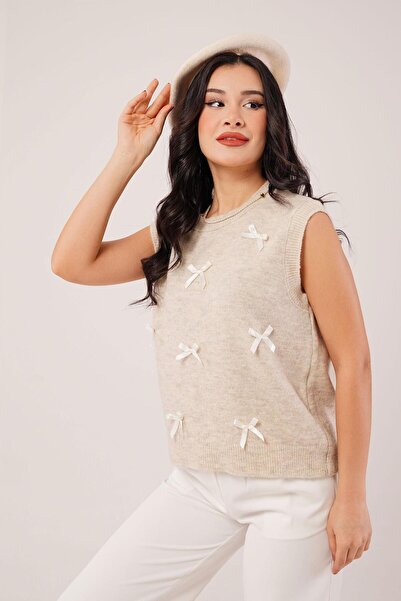 Hipo Trend Bow Stone Knitwear Sweater