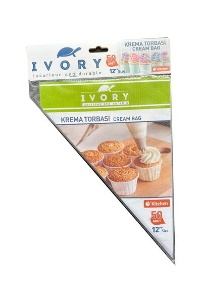 IVORY كيس ضغط كريمي نايلون شفاف للاستعمال مرة واحدة - 30 سم- عبوة واحدة تحتوي...