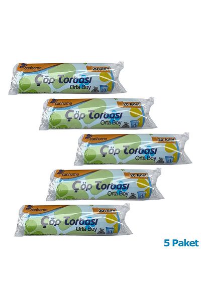 Canhome Blue Medium Size 55X60 Cm. 30 Liter Garbage Bag Garbage Bag - 5 Rolls of 20