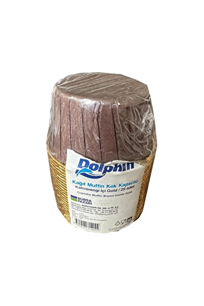 Dolphin Muffin Kağıt Karton Altın Kahve Cupcake Kek Kalıbı Kapsülü Kabı - 25 Adetlik 1 Paket