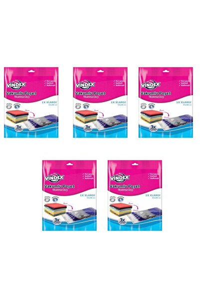 Vindex Vakumlu Giyisi Yastık Yorgan Saklama Torbası Poşeti Hurç -Large -55x90...