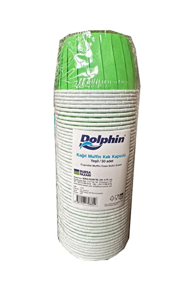 Dolphin Muffin Kağıt Karton Pastel Yeşil Cupcake Kek Kalıbı Kapsülü Kabı - 50...