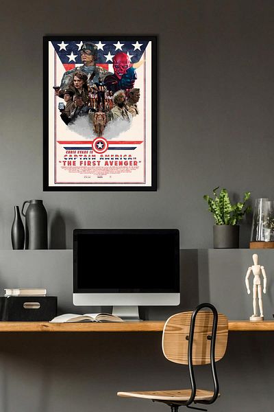 Saturn Pictură înrămată Captain America - Pictură poster The First Avenger Marvel