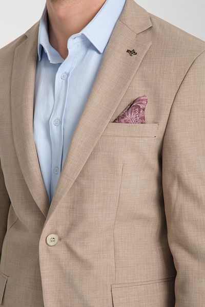 Frappoli Ανδρικό Slim Fit Blazer Jacket - Drs Pieros, Mink Cotton, Suede, Four Seasons