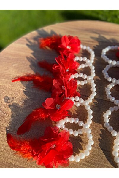 GÜRLEK TEKSTİL Kırmızı  Nedime Bilekliği, Bride To Be, Bekarlığa Veda Partisi, Düğün, Kına Gecesi Bileklik 10 Adet