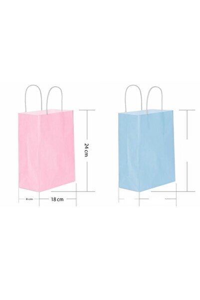 Roll-Up Büküm Saplı Kraft Kağıt Çanta Karton Hediyelik Poşet Torba - Altın Sarı-18x24 Cm. - 25 Adetlik Paket