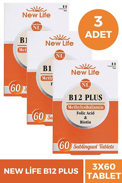 New Life B12 Plus Methylcobalamin 60 Tablets 3 Pieces