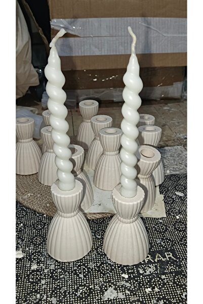 Bidünya renk Mum şamdan Burgulu 6 lı mum şamdan kokulu vanilyalı mum şamdan 2...