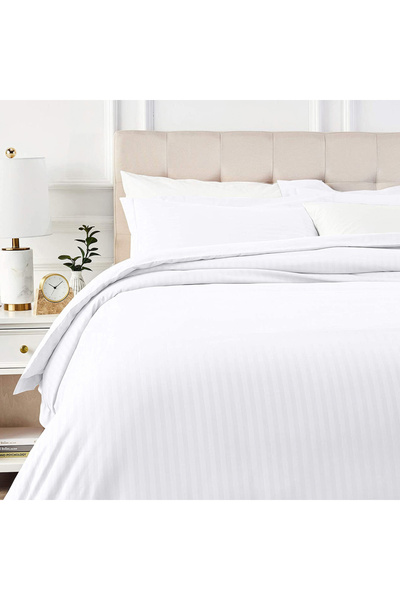 Generic Hotel Stripe Comforter Set Twin Size 160X210 CM, 100% Cotton With Bed Scarf Size 50 X180cm