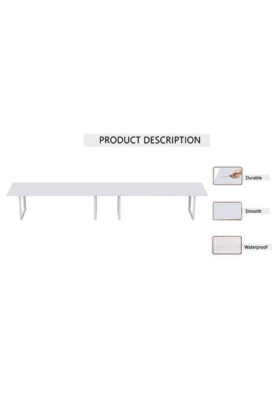 Mahmayi Vorm 136-36 Modern Conference-Meeting Table for Office, Home-(8 Seater, White)