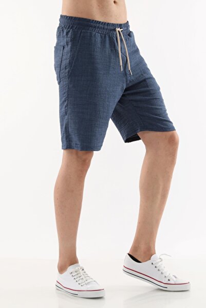 CEDY DENIM Erkek Yazlık Sentetik Keten Yüksek Bel Lastikli, Bol Kesim Şort C348