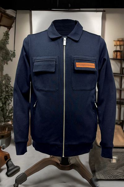 BESSA Ανδρικό μπουφάν Bomber Navy Blue - Φερμουάρ, φόδρα και τσέπες