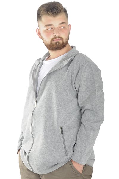 ModeXL Mode Xl μεγάλου μεγέθους ανδρική ζακέτα με φερμουάρ Stell Stand γιακά 20571 Grimelange