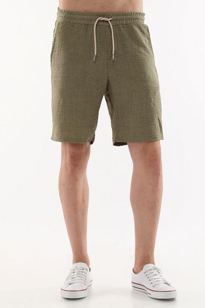 CEDY DENIM شورت رجالي صيفي من الكتان الصناعي عالي الخصر مرن فضفاض C348