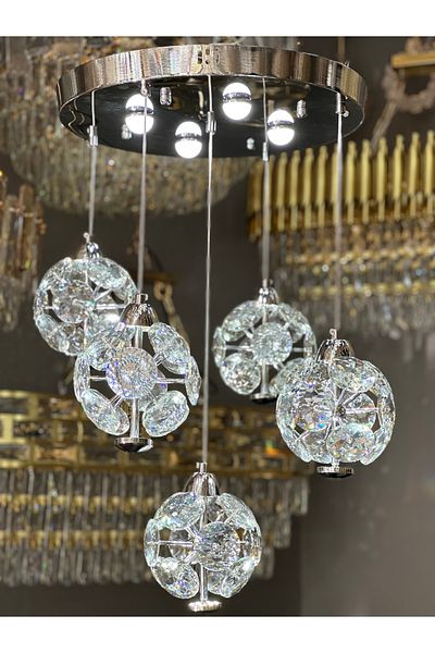 Led 5 Pendant Crystal Luxury Led Chandelier 3 Color Option
