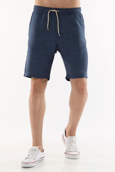 CEDY DENIM شورت رجالي صيفي من الكتان الصناعي عالي الخصر مرن فضفاض C348