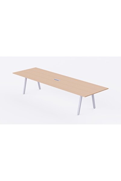 Mahmayi Bentuk 139-24 6 Seater Conference Meeting Table - Modern Office Furniture-(Oak)